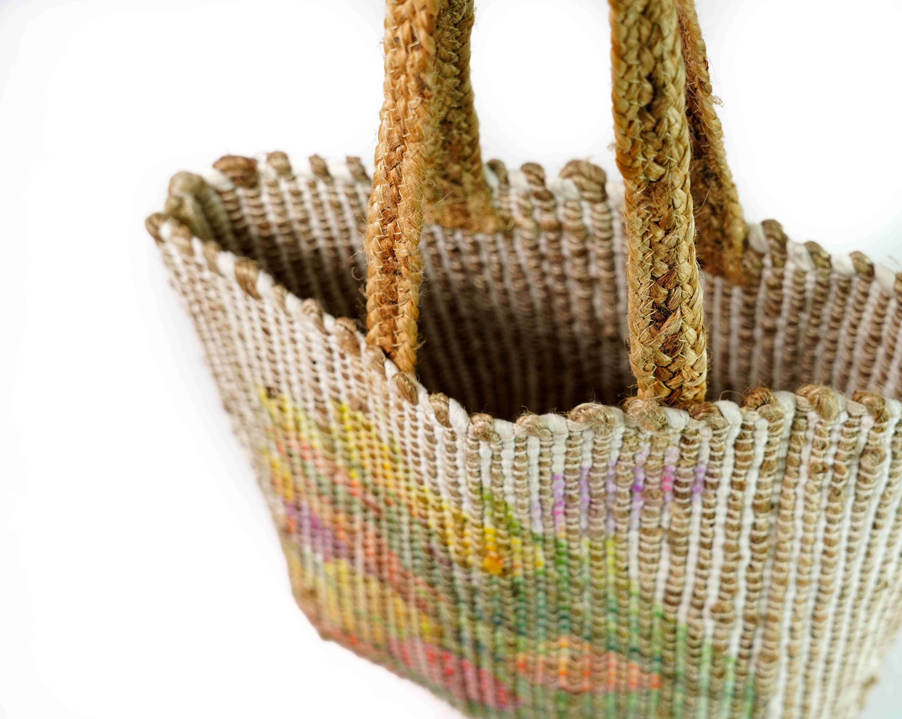 MULTI COLOR FLORAL PRINT TOTE BAG