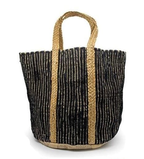 ALL TIME CLASSIC COTTON AND JUTE BEACH BAG NATURAL