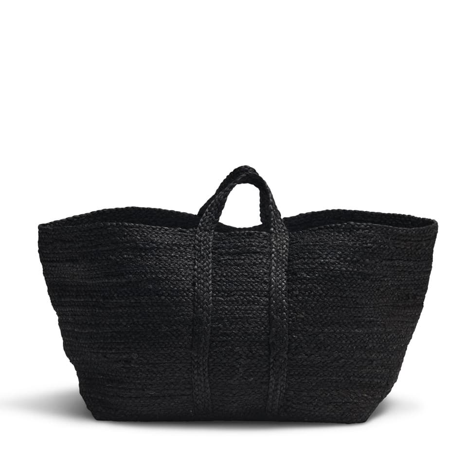 BLACK JUTE SHOPPER  BAG