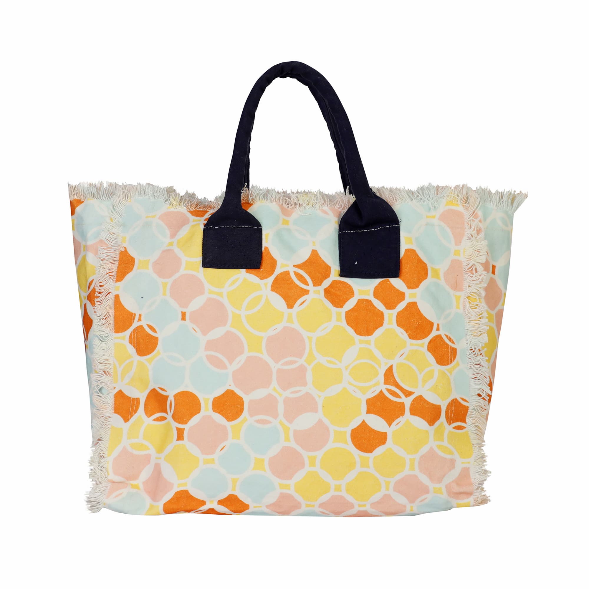CIRCLE PRINT BEACH BAG