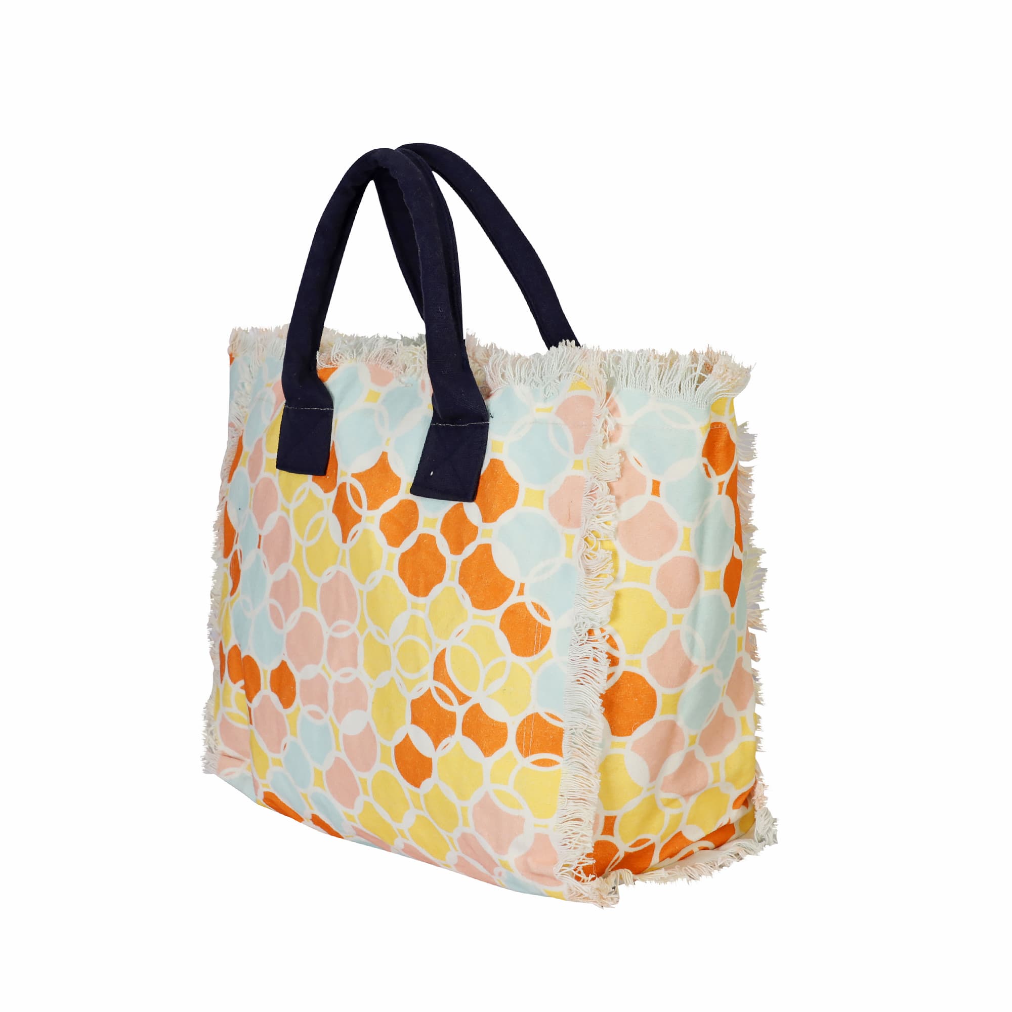 CIRCLE PRINT BEACH BAG