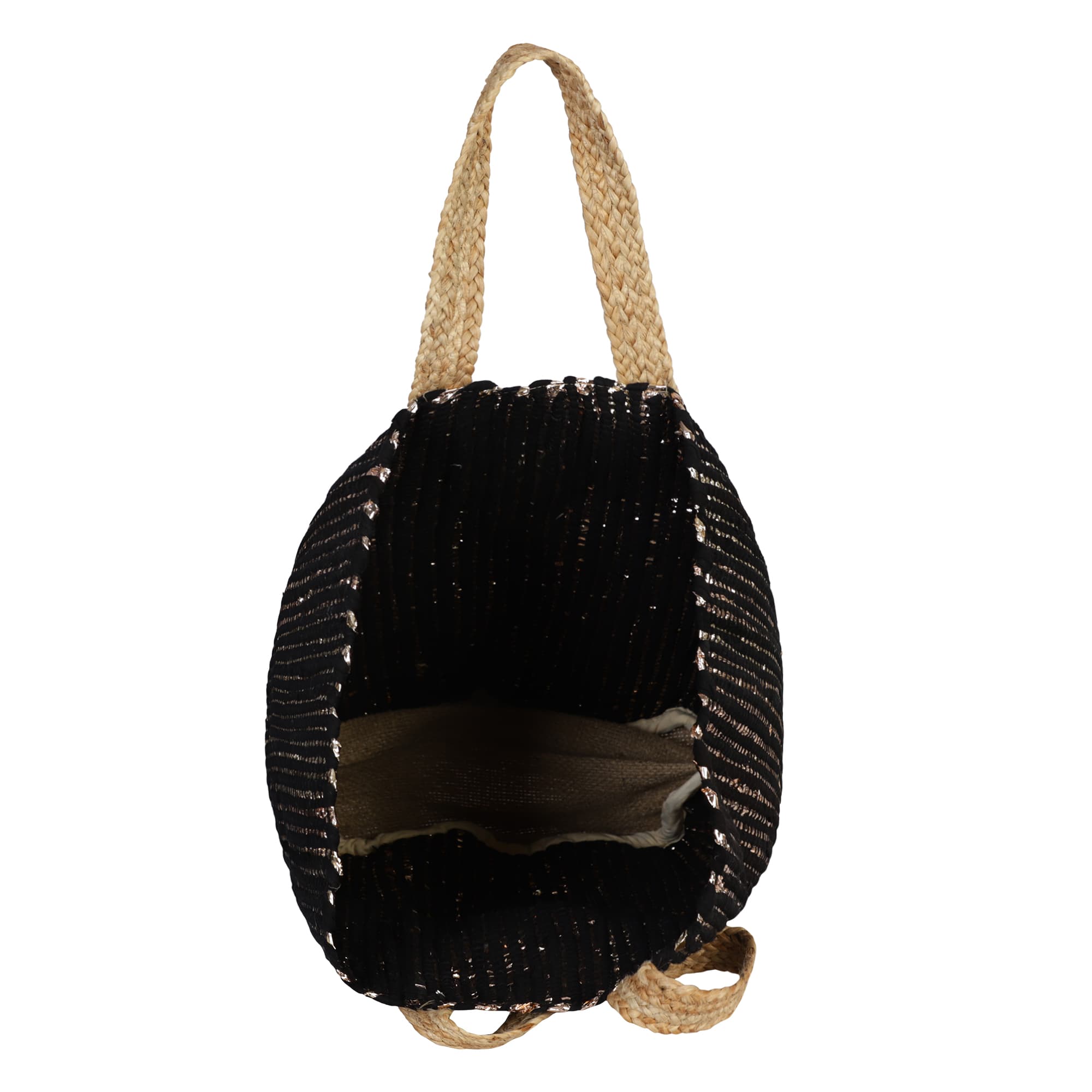 ALL TIME CLASSIC COTTON AND JUTE BEACH BAG GOLD