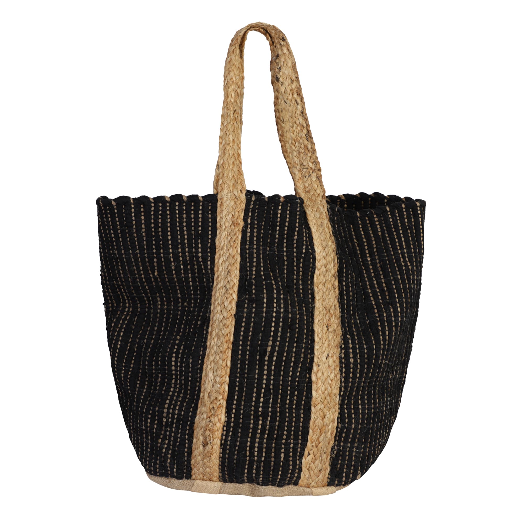 ALL TIME CLASSIC COTTON AND JUTE BEACH BAG NATURAL
