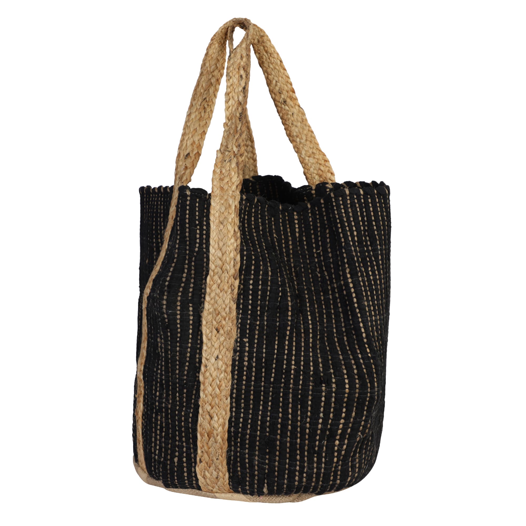 ALL TIME CLASSIC COTTON AND JUTE BEACH BAG NATURAL