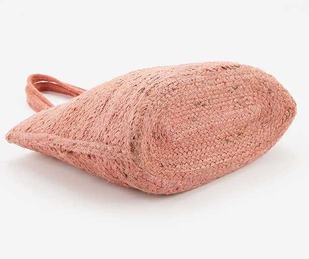 PINK DYED BRAIDED JUTE TOTE BAG