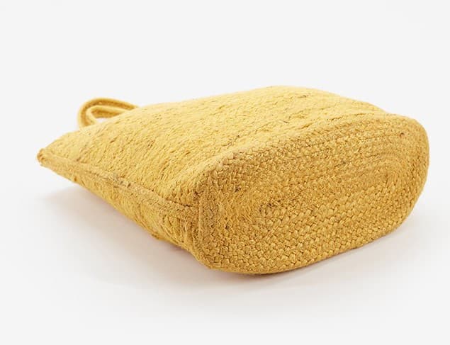 YELLOW DYED BRAIDED JUTE TOTE BAG