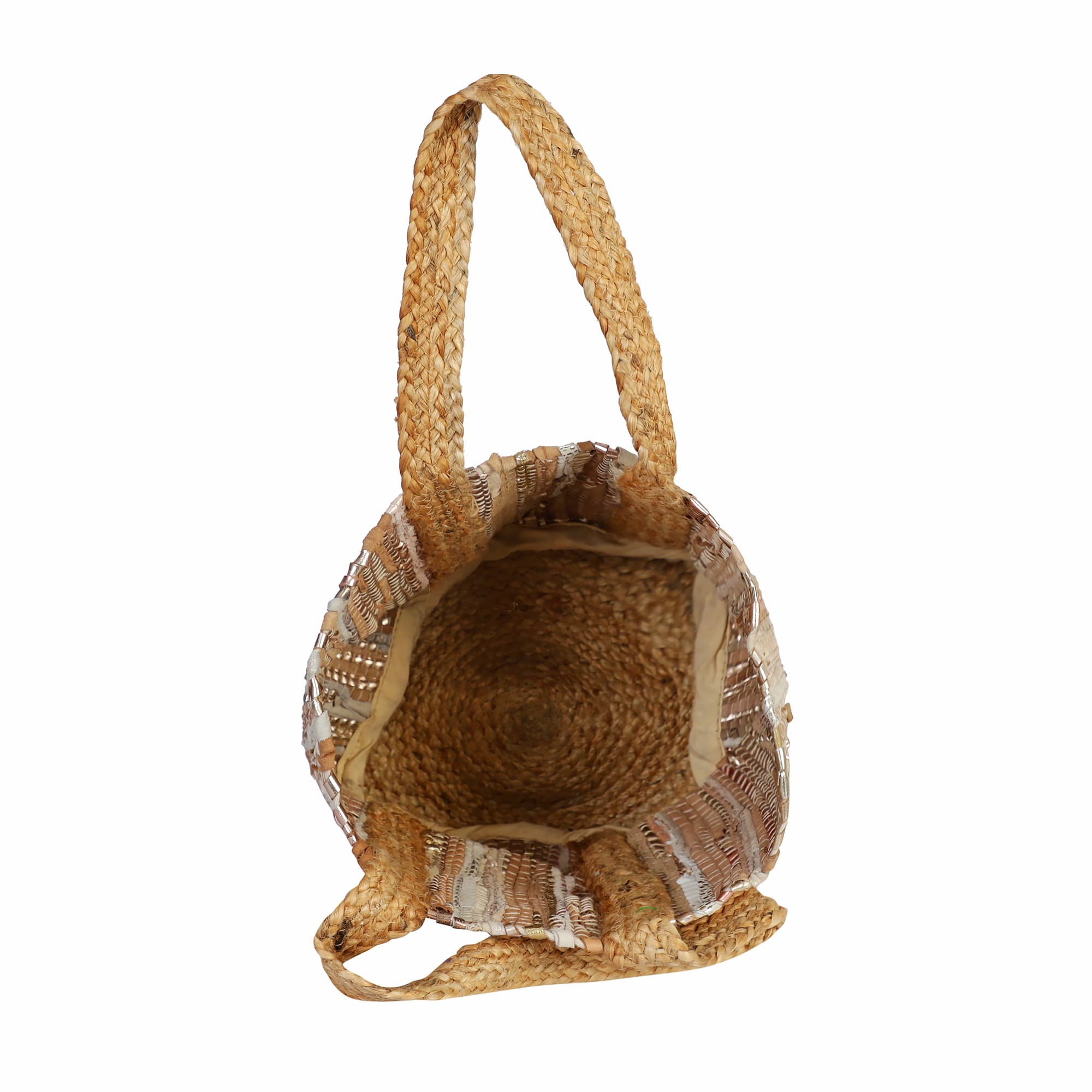 SILVER RECYCLED LEATHER BEACH BAG