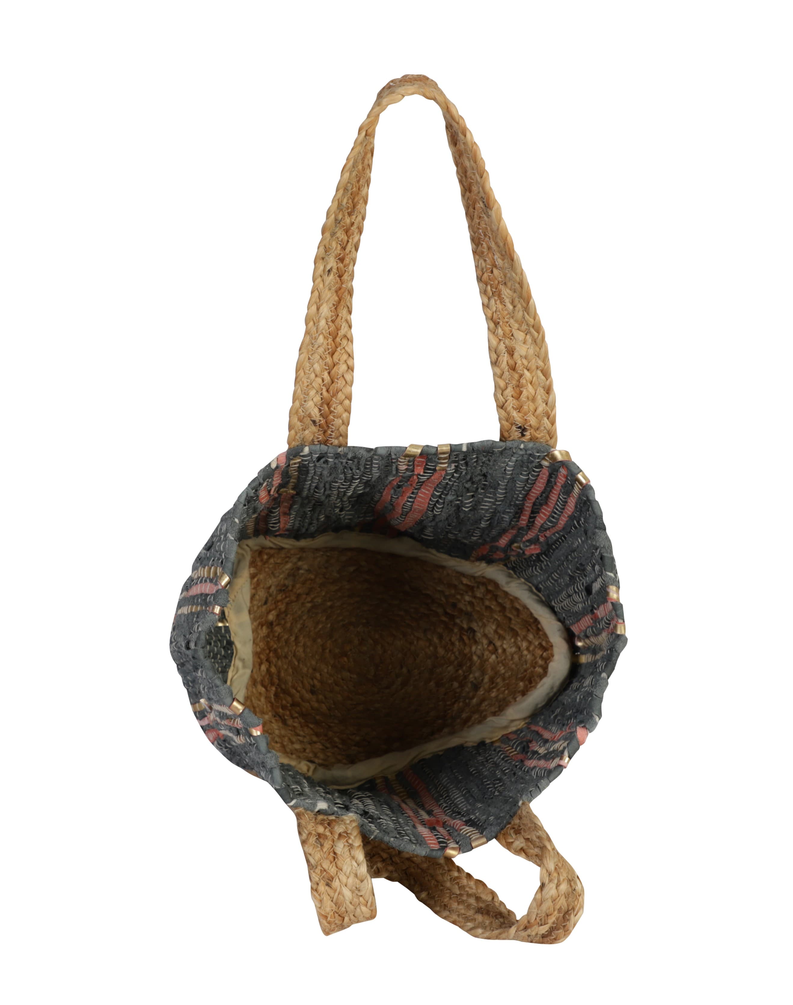 DARK GRAY RECYCLED LEATHER BEACH BAG