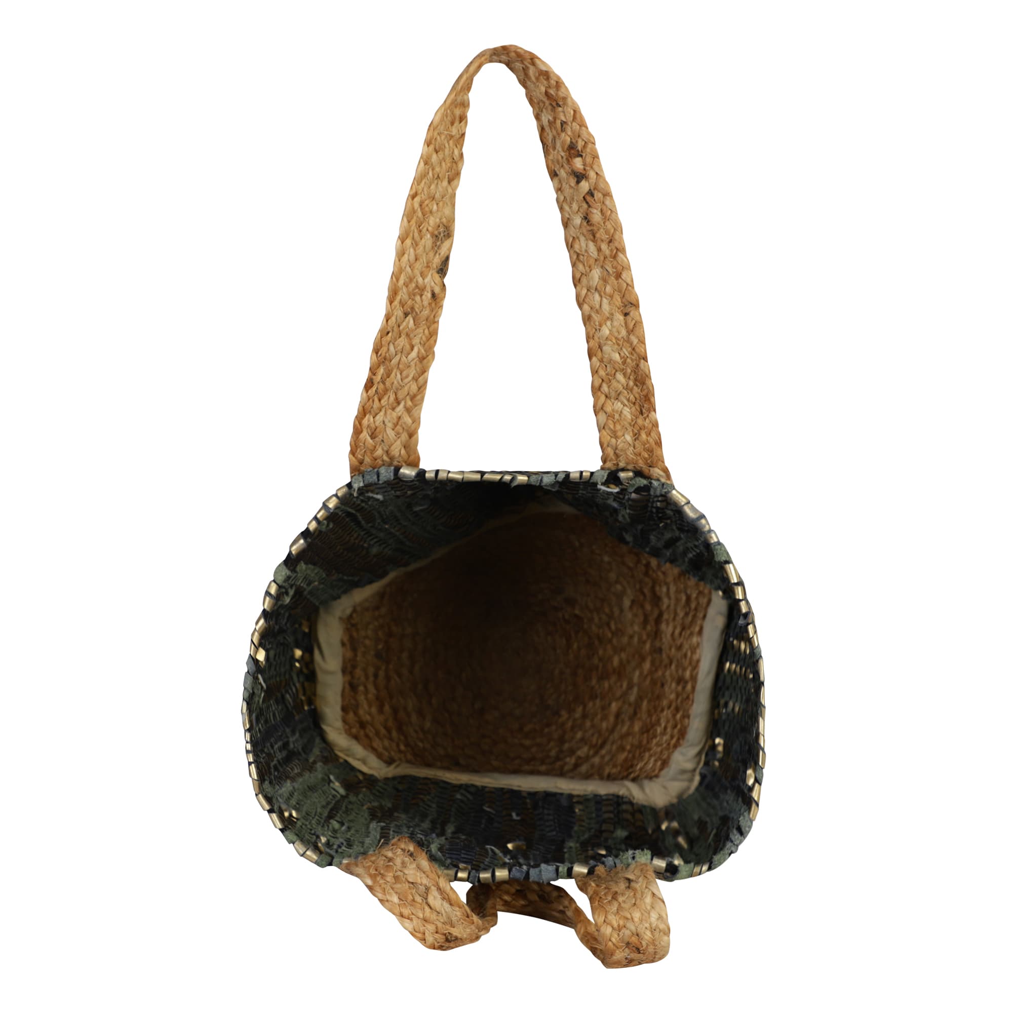 GOLD RECYCLED LEATHER BEACH BAG