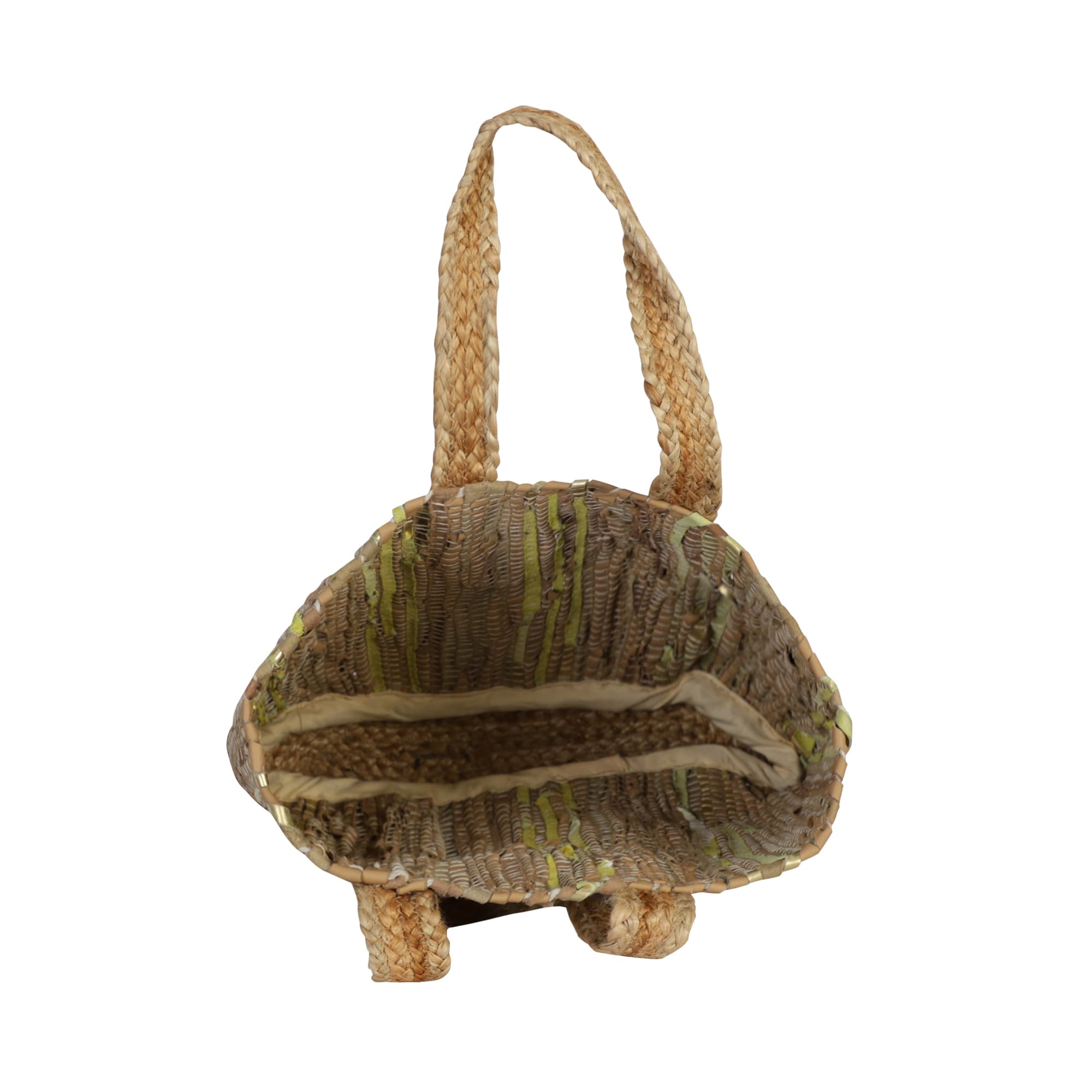 YELLOW RECYCLED LEATHER BEACH BAG