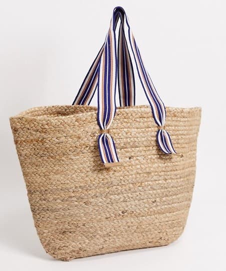JUTE TOTE BAG WITH COTTON WOVEN HANDLES