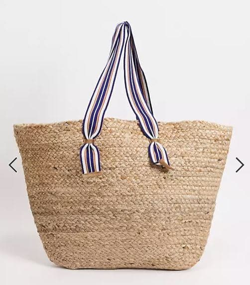 JUTE TOTE BAG WITH COTTON WOVEN HANDLES