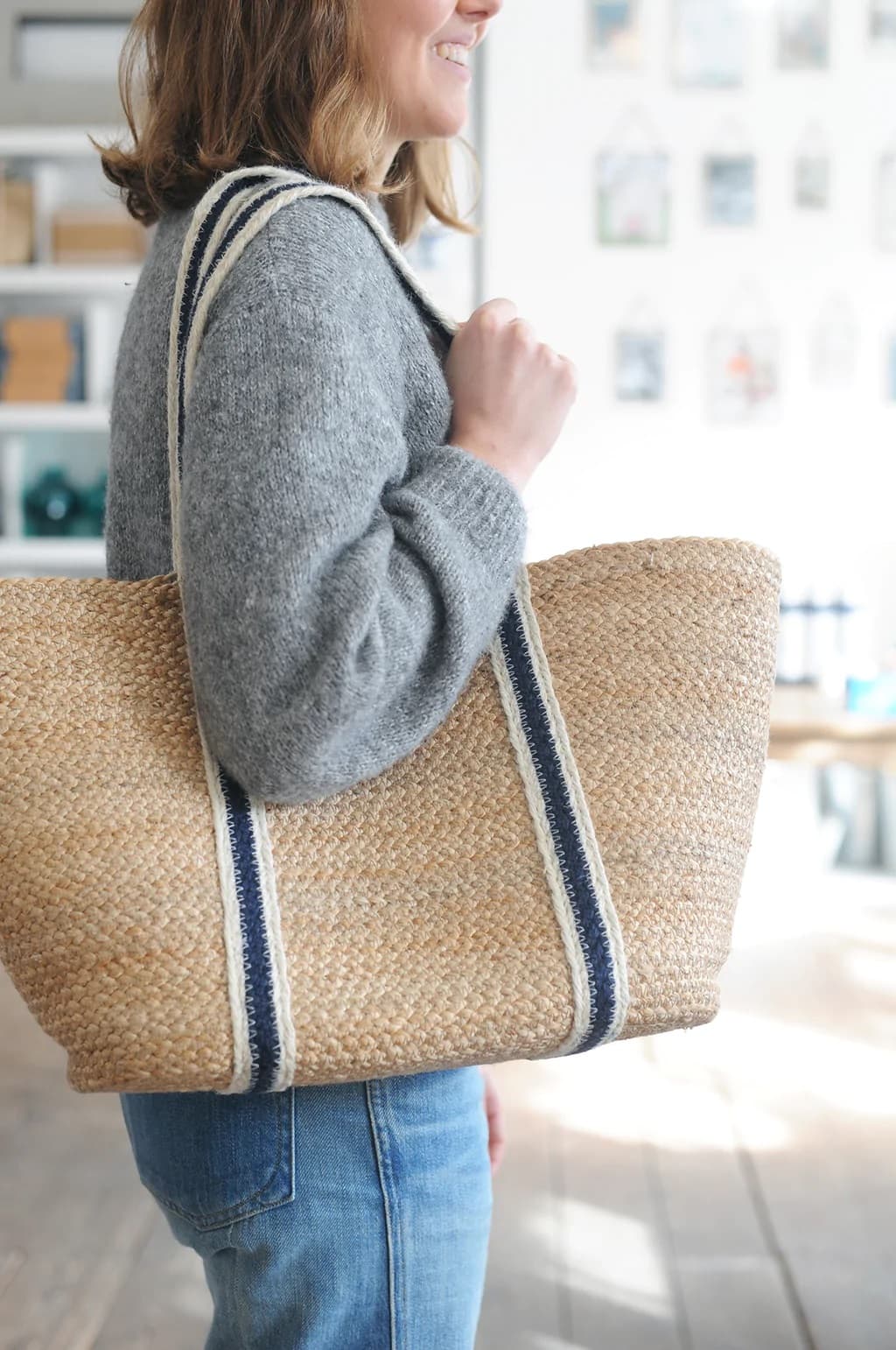 NATURAL JUTE TOTE BAG
