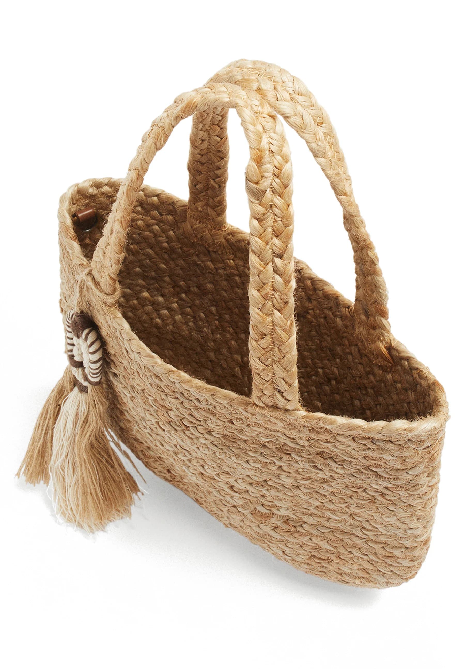 JUTE BRAIDED HANDBAG WITH TASSEL
