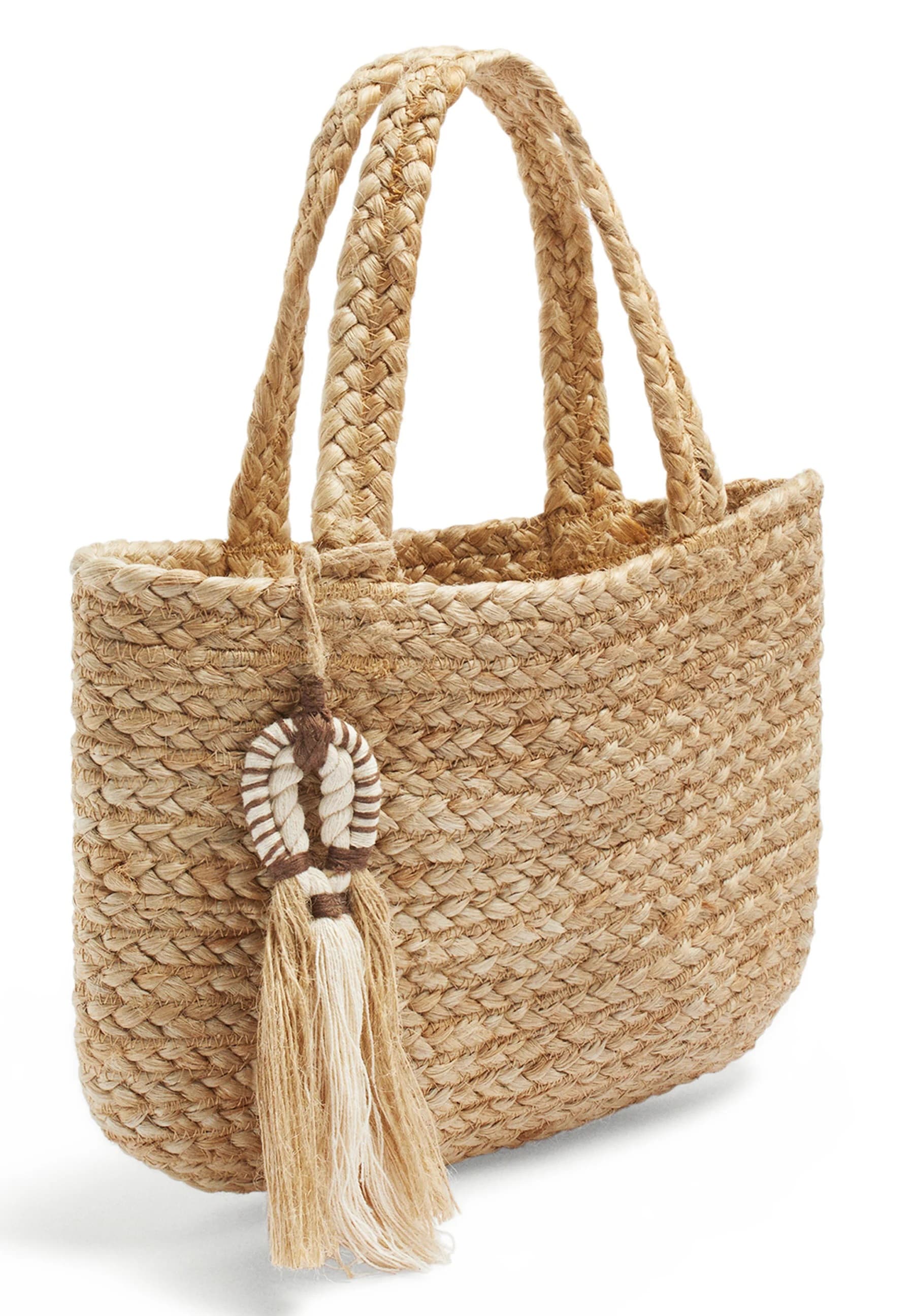 JUTE BRAIDED HANDBAG WITH TASSEL