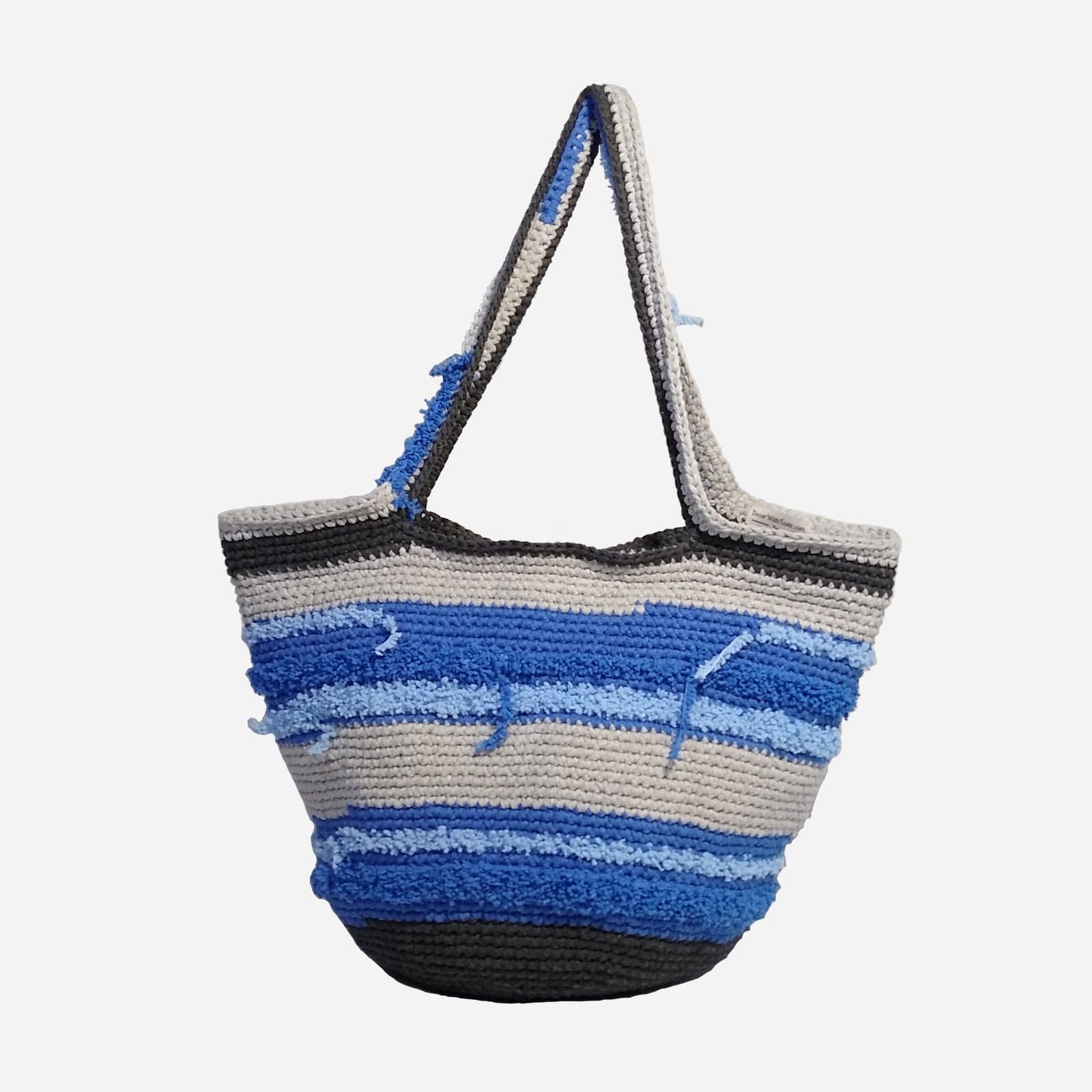 BLUE WOVEN TOTE BAG