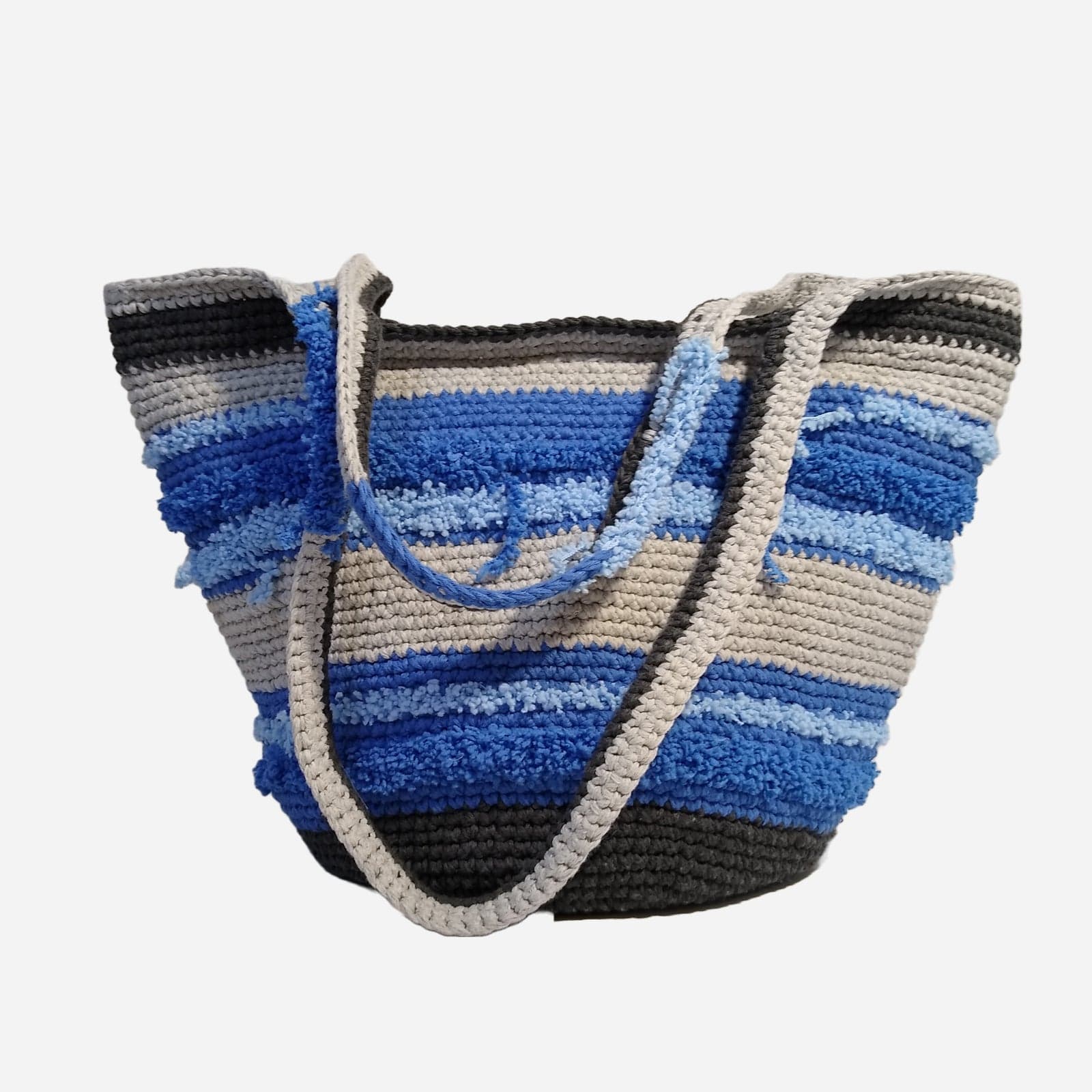 BLUE WOVEN TOTE BAG