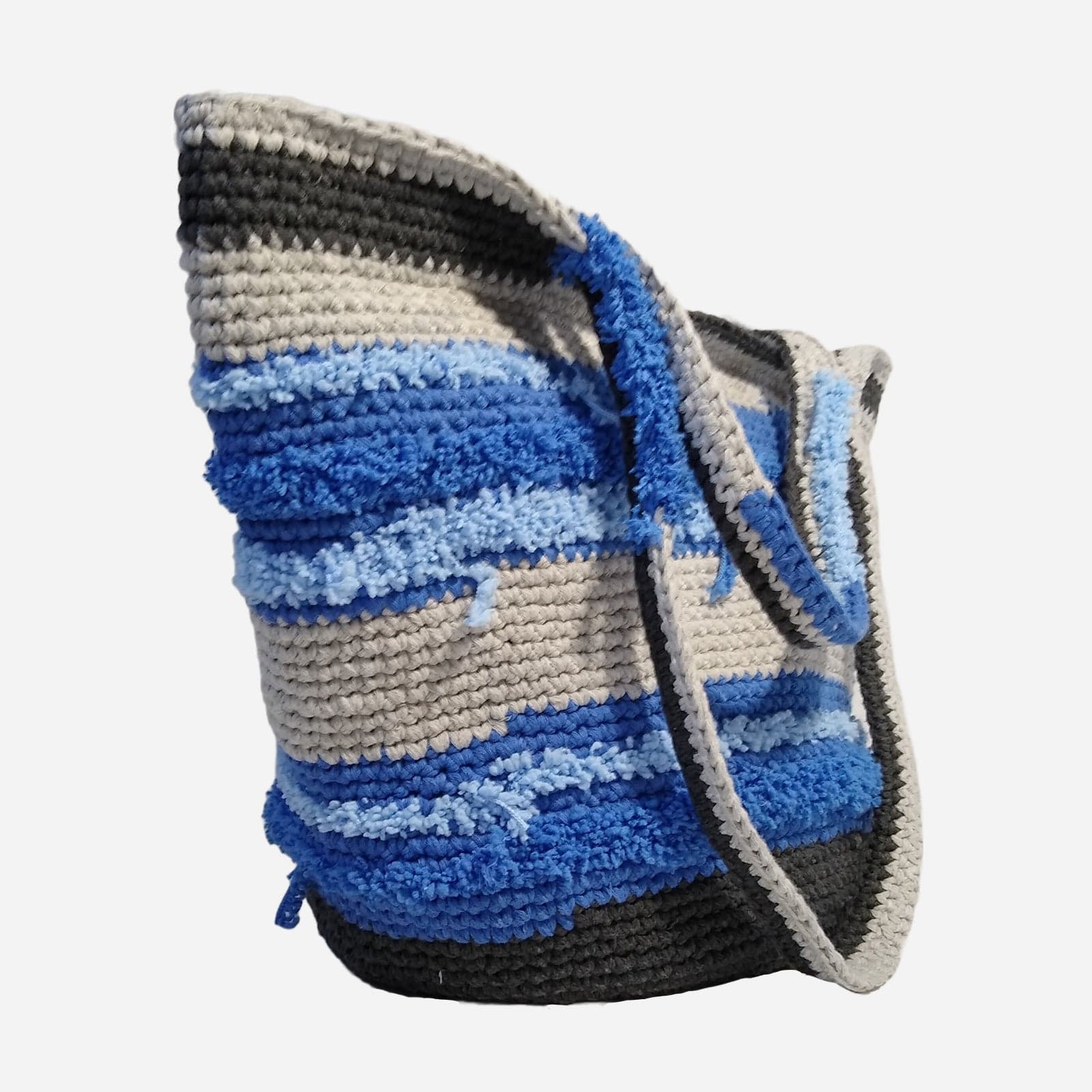 BLUE WOVEN TOTE BAG