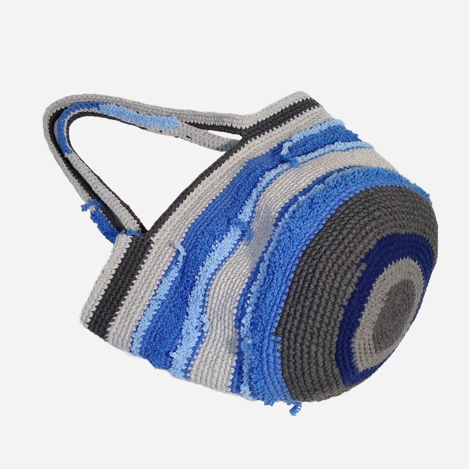 BLUE WOVEN TOTE BAG