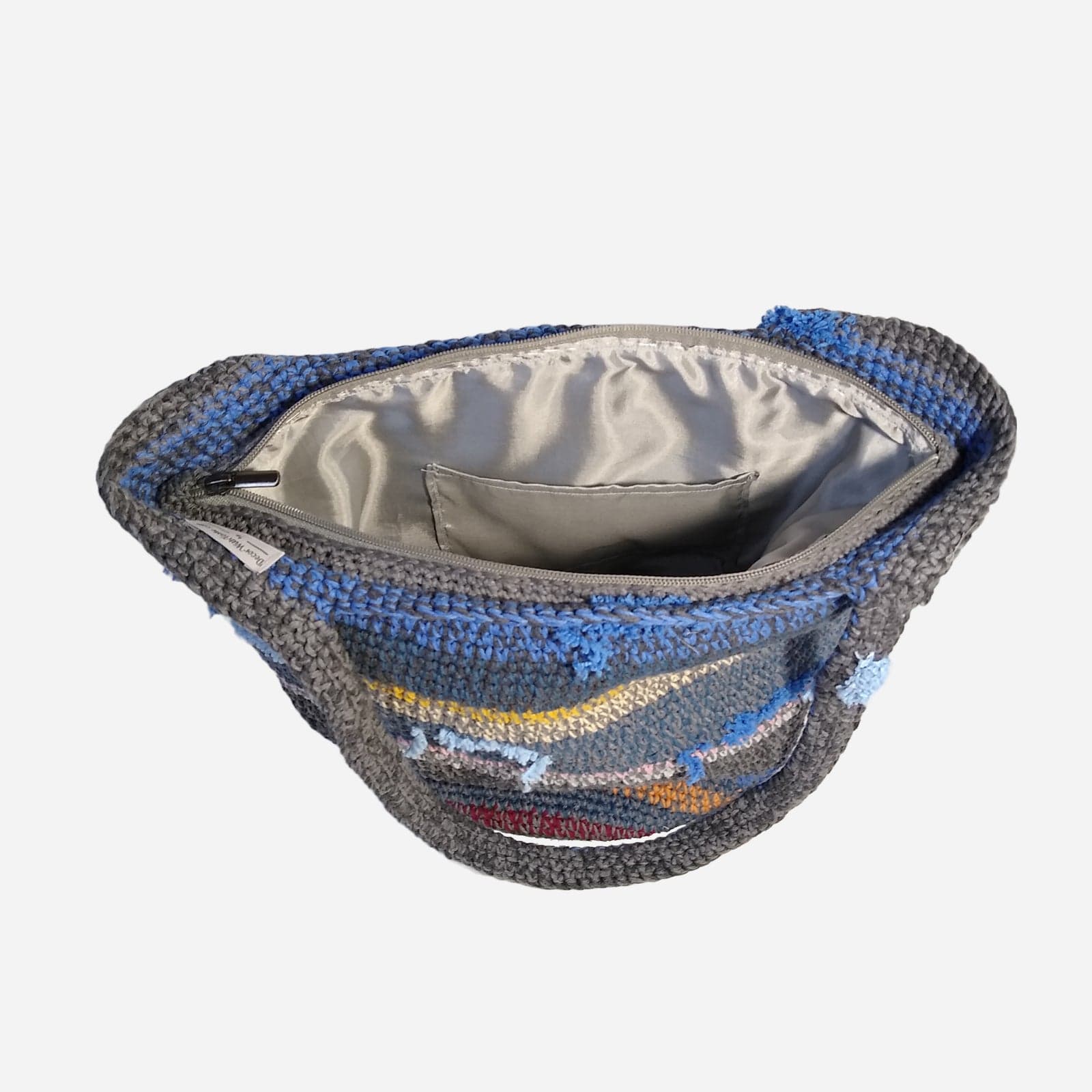 BLUE MULTI WOVEN TOTE BAG