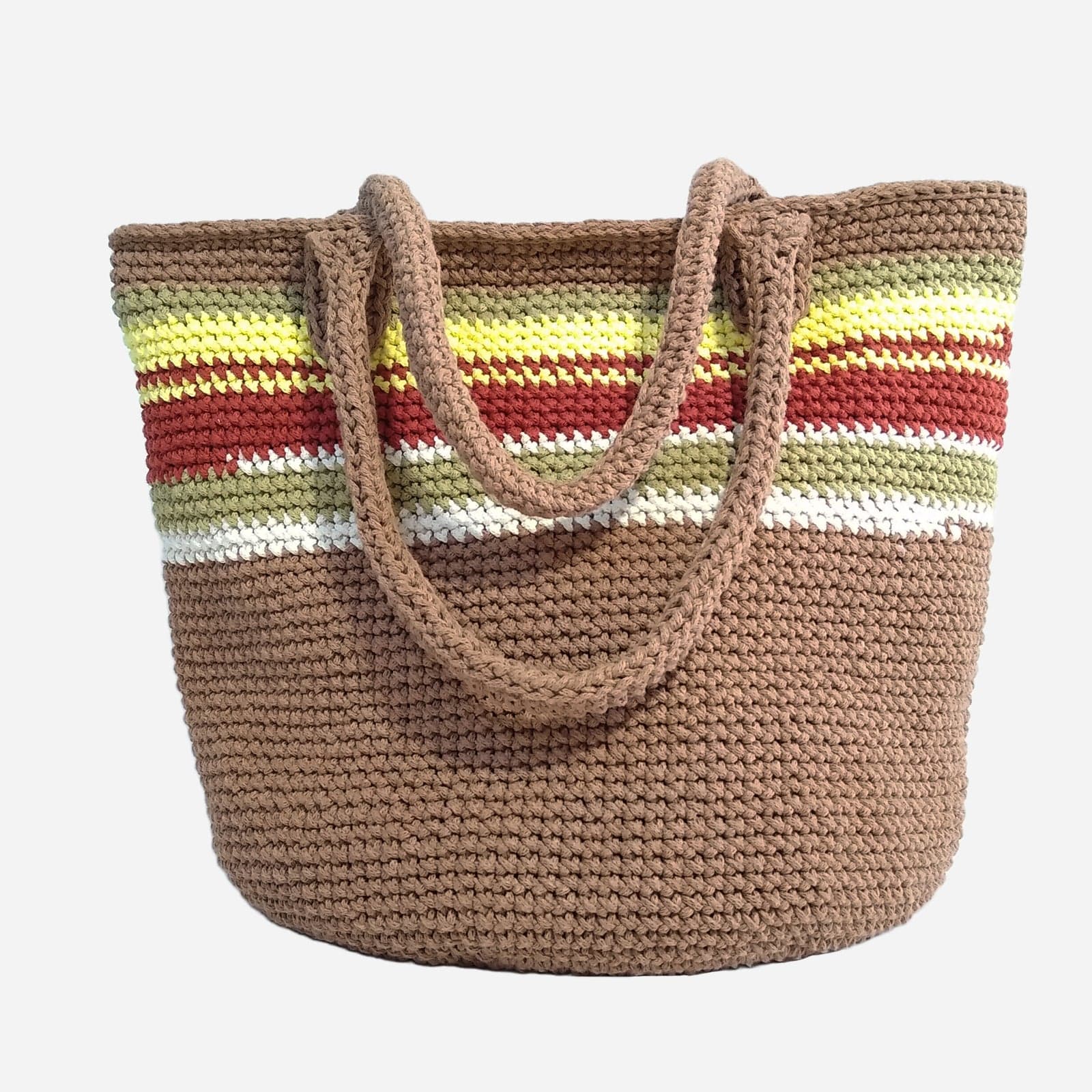 BROWN WOVEN TOTE BAG