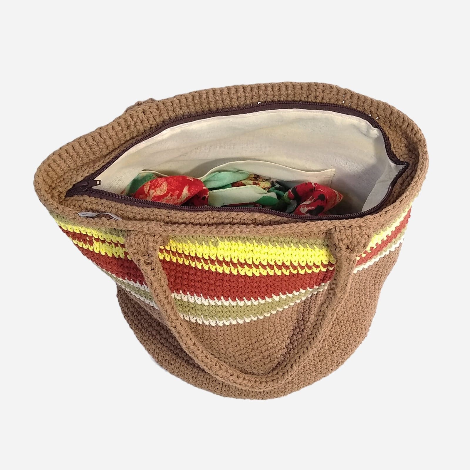 BROWN WOVEN TOTE BAG