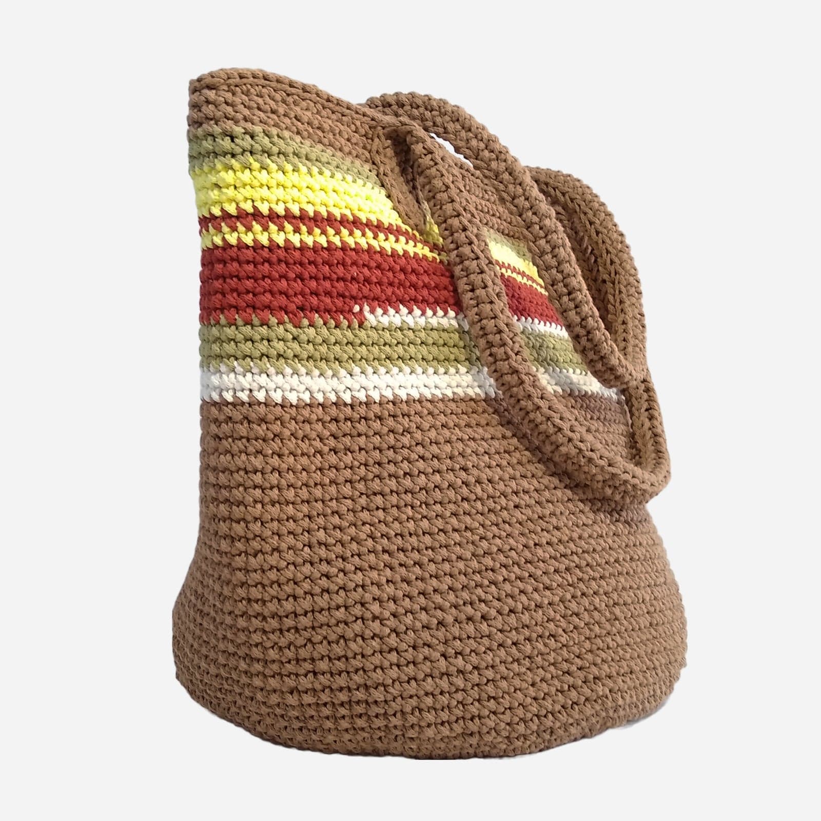 BROWN WOVEN TOTE BAG