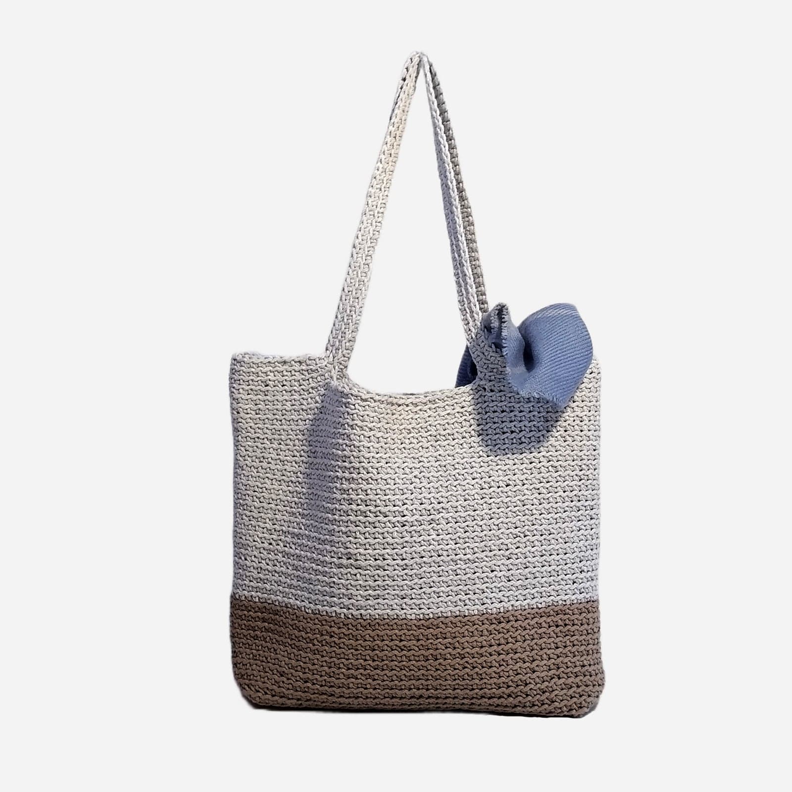 WHITE WOVEN TOTE BAG