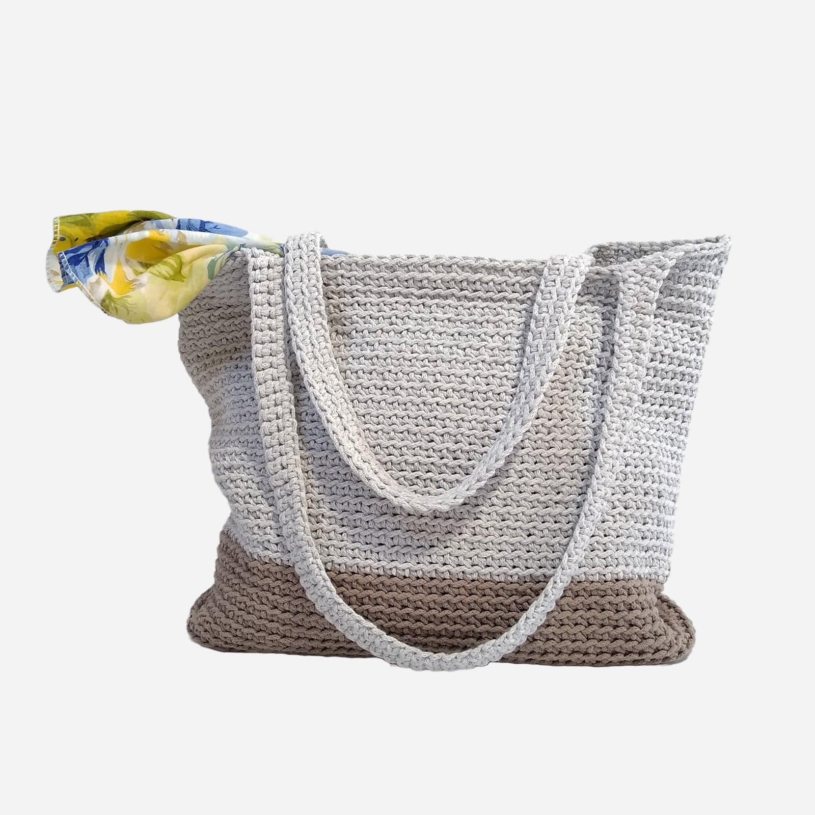 WHITE WOVEN TOTE BAG