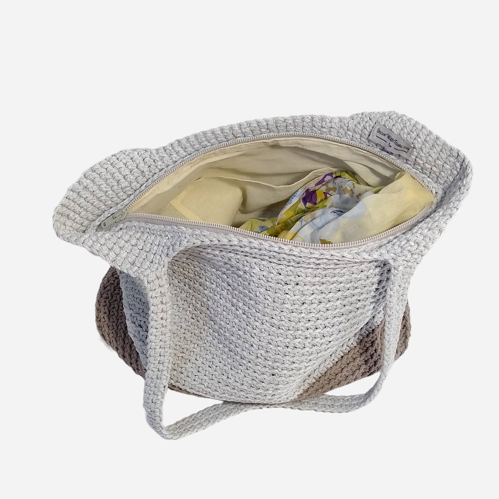 WHITE WOVEN TOTE BAG