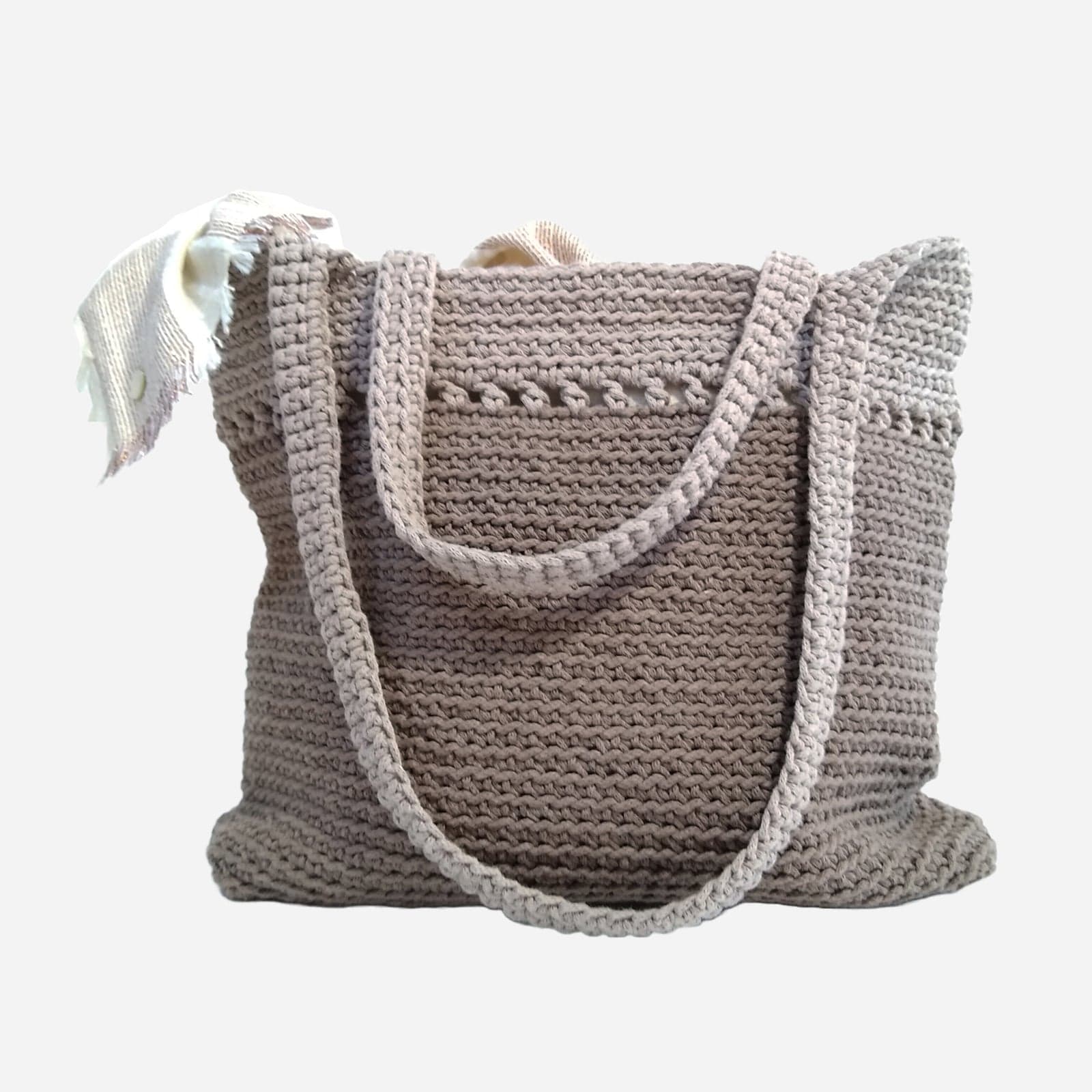 GREY WOVEN TOTE BAG