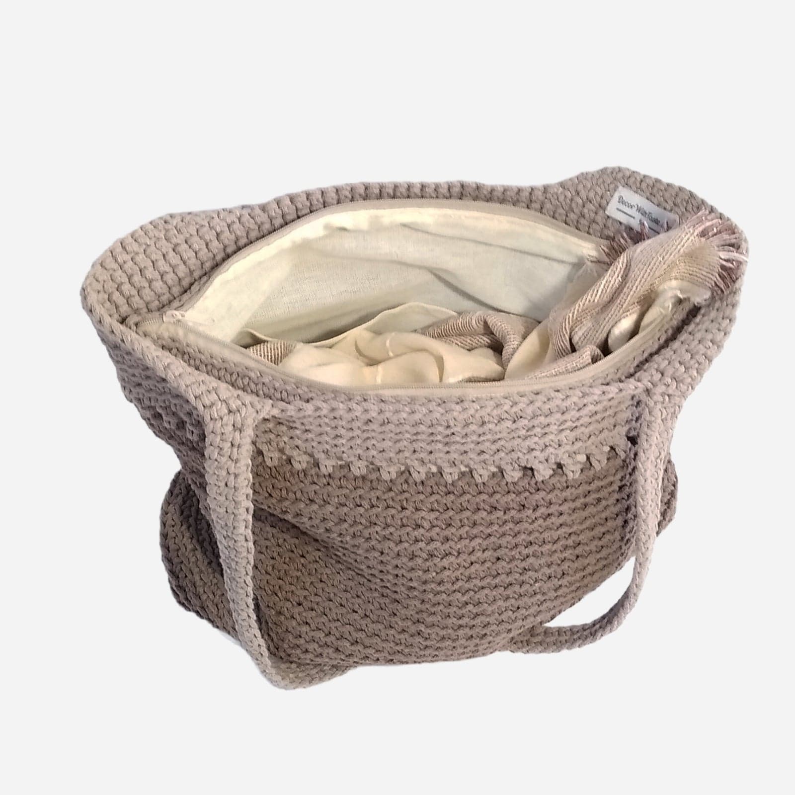 GREY WOVEN TOTE BAG