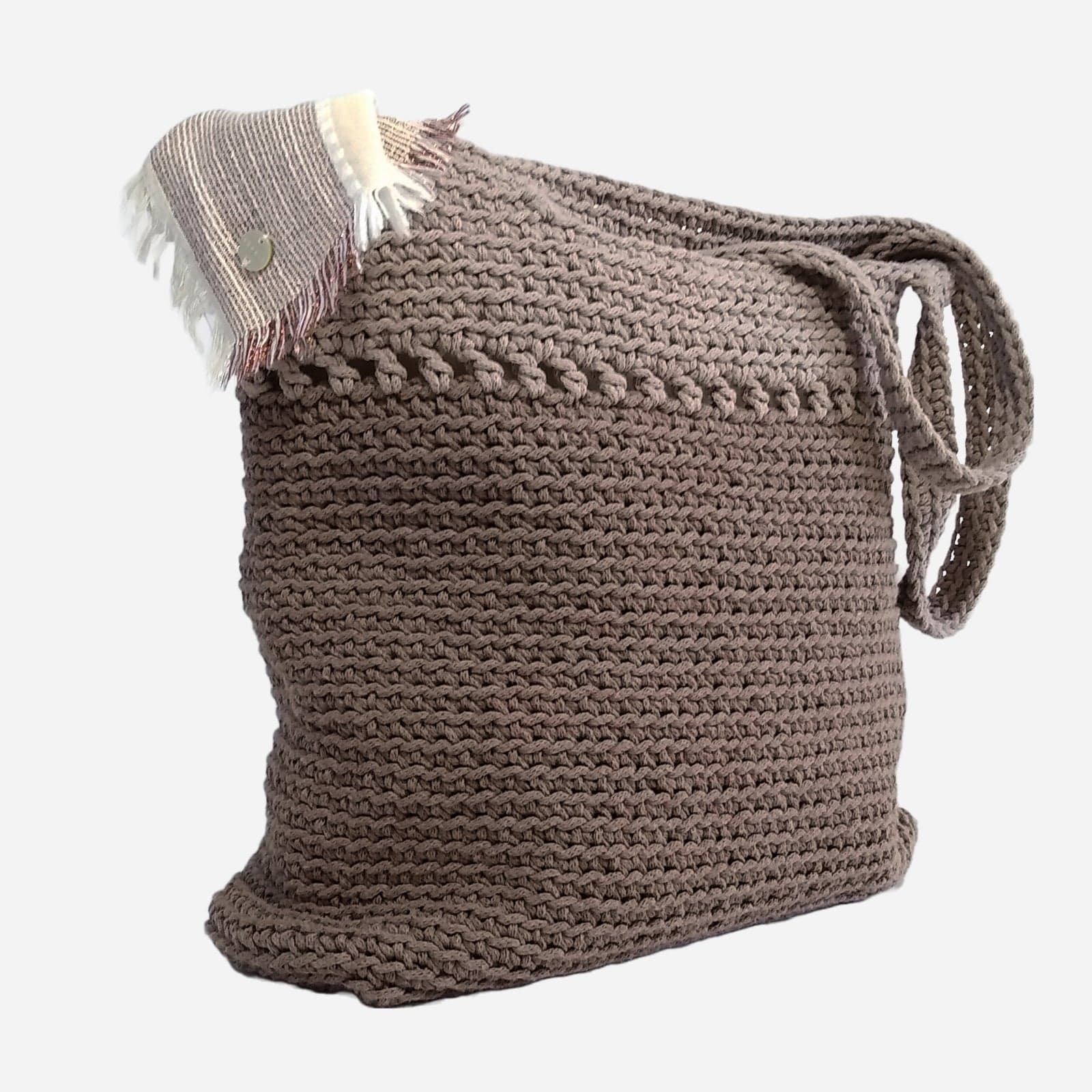 GREY WOVEN TOTE BAG