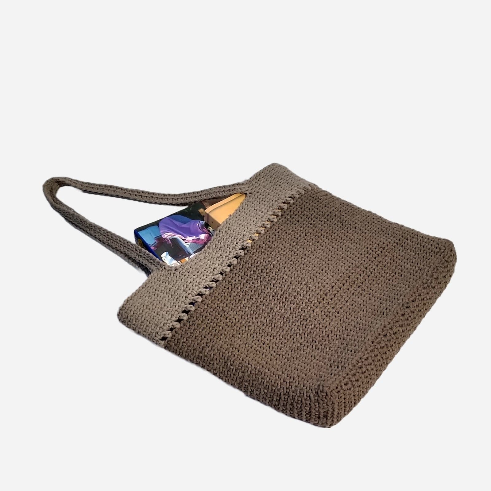 GREY WOVEN TOTE BAG