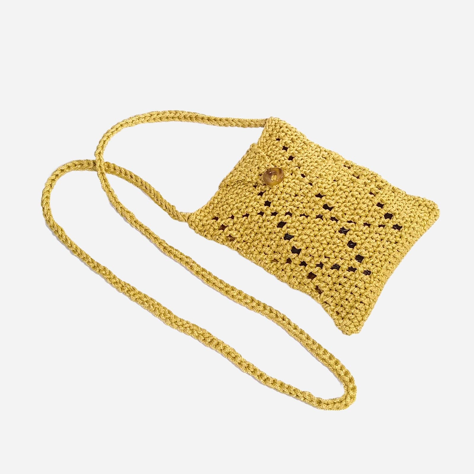 GOLD CROCHET CROSSBODY BAG