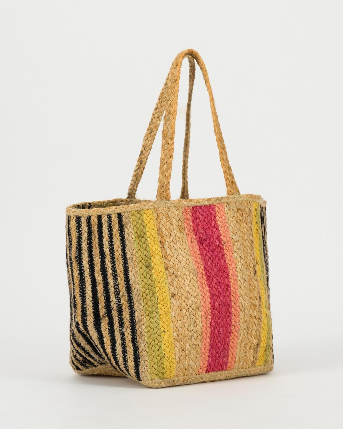 MULTI JUTE BRAIDED TOTE BAG