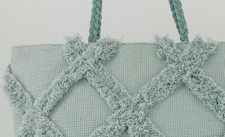 LIGHT BLUE DIAMOND DESIGN COTTON TOTE BAG