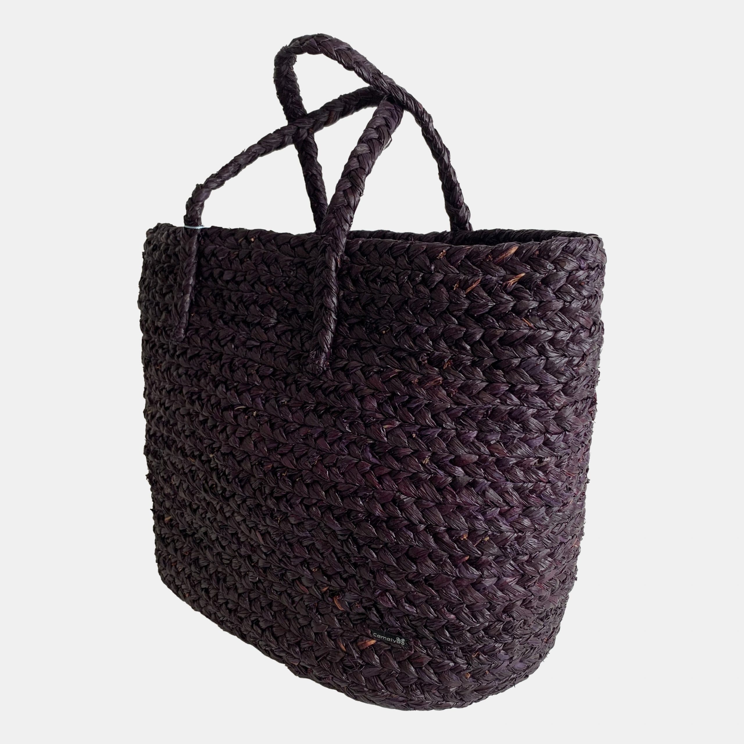 BLACK JUTE WOVEN BASKET