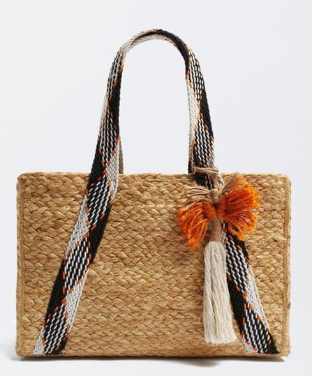 MINI JUTE HANDBAG WITH COTTON STRAP