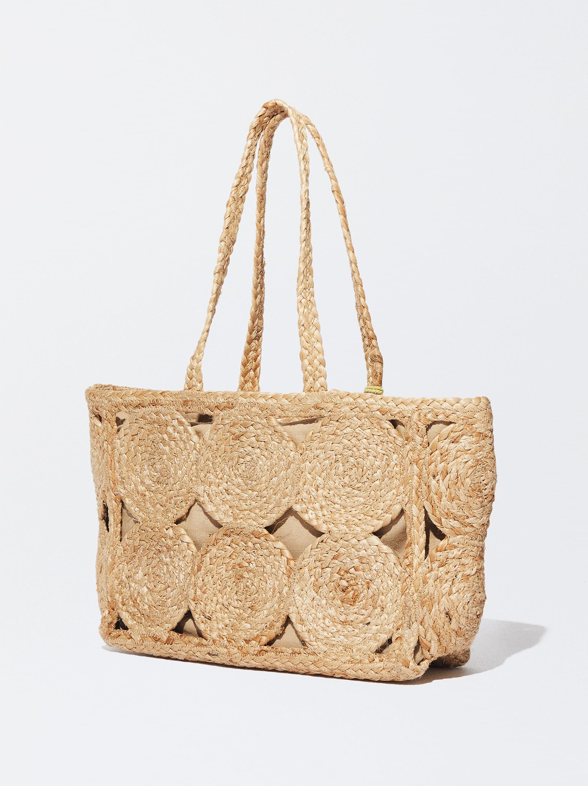 CIRCLE DESIGN JUTE TOTE BAG