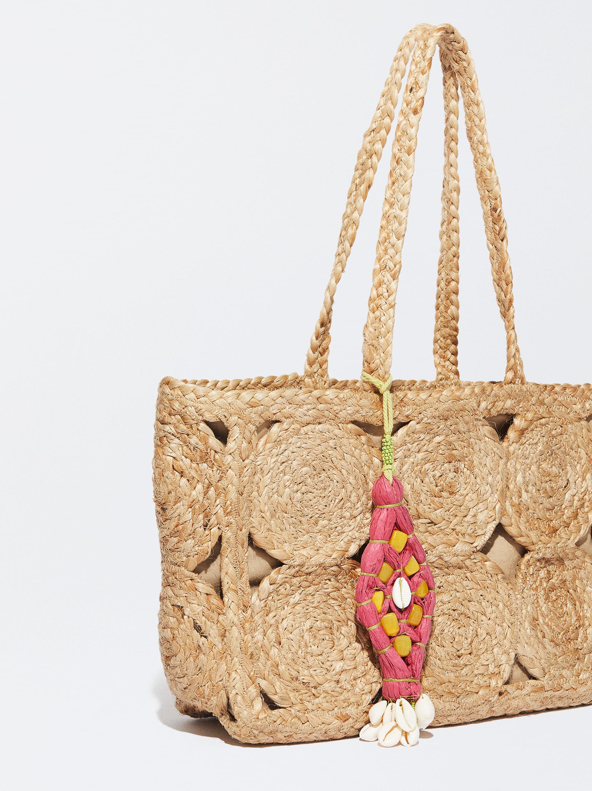 CIRCLE DESIGN JUTE TOTE BAG