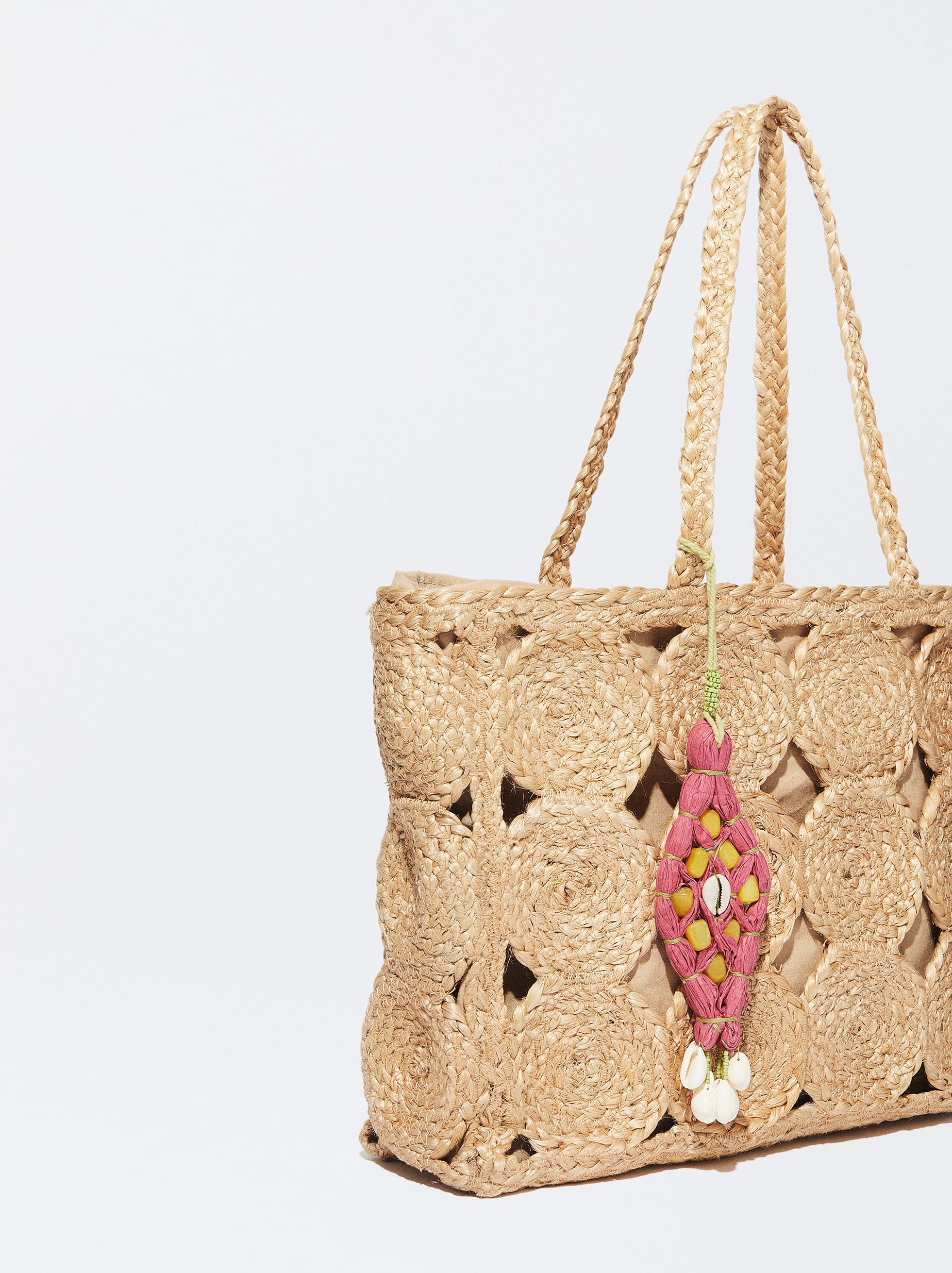 CIRCLE DESIGN JUTE TOTE BAG
