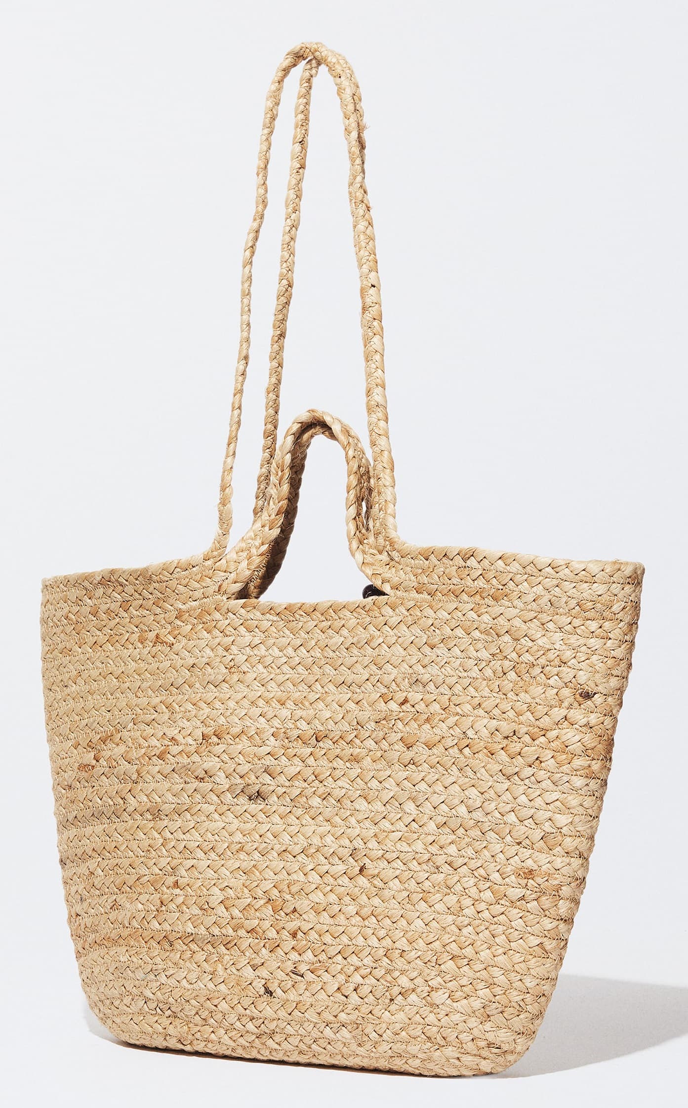 NATURAL JUTE SHOPPER BAG WITH MULTI TASSEL