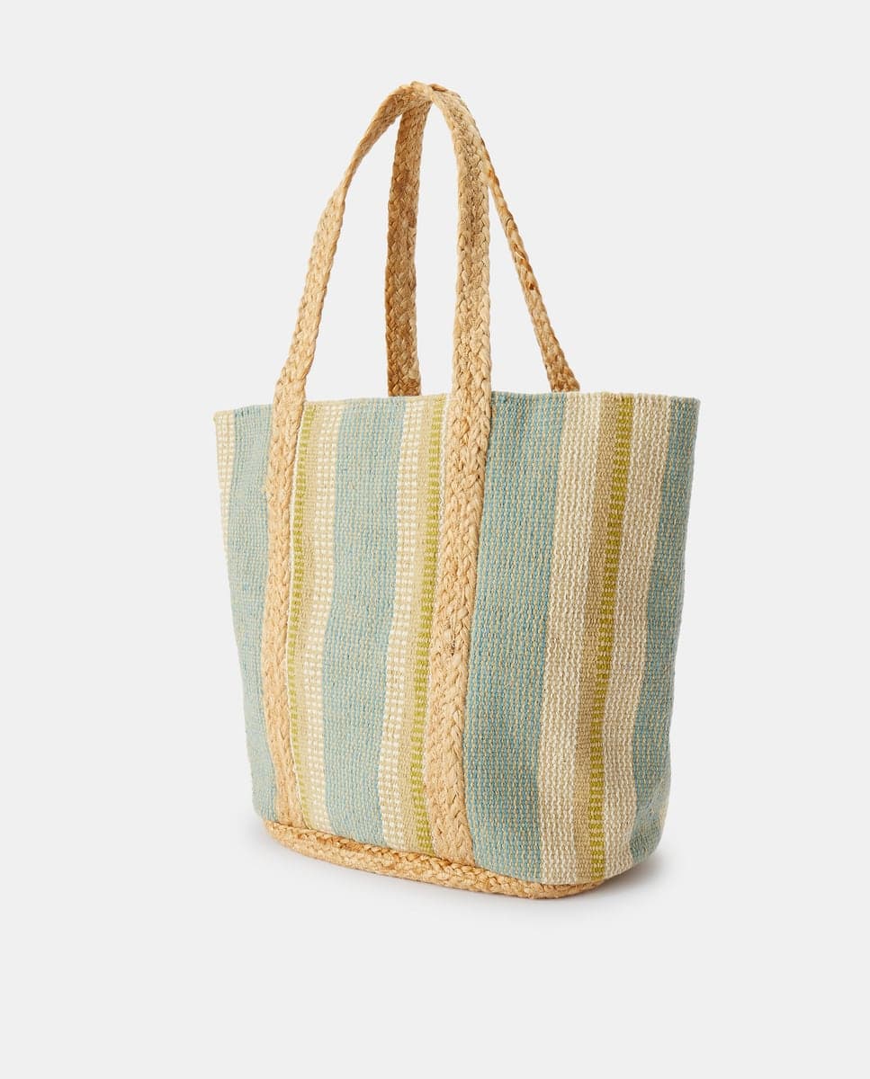 MULTI COTTON AND JUTE WOVEN TOTE BAG