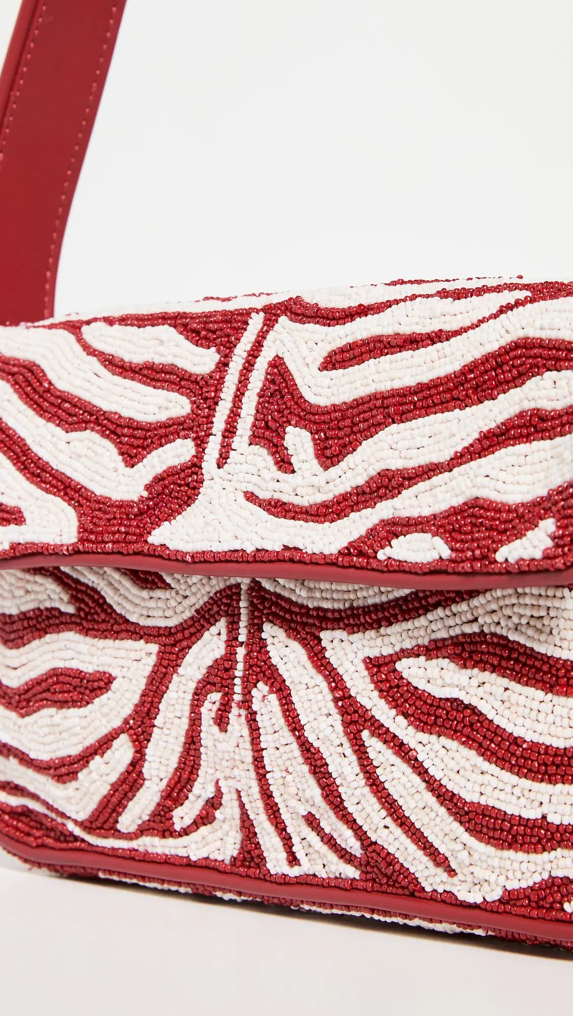 ZEBRA PATTERN EMBELLISHED SHOULDER BAG