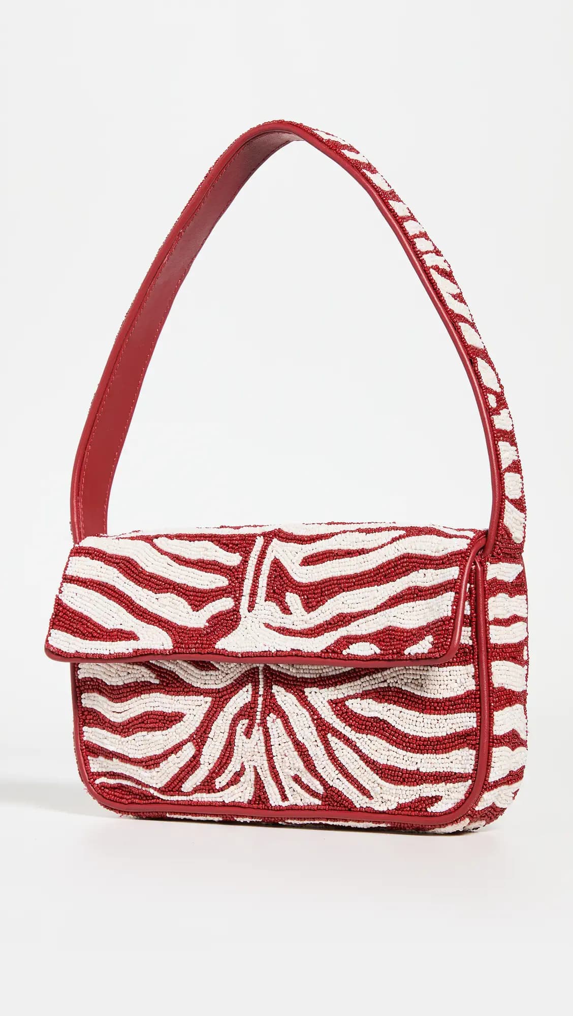 ZEBRA PATTERN EMBELLISHED SHOULDER BAG