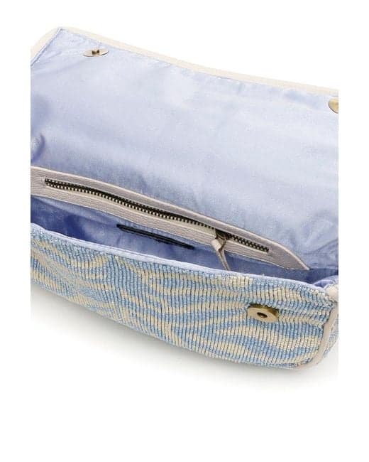 ZEBRA PATTERN EMBELLISHED SHOULDER BAG