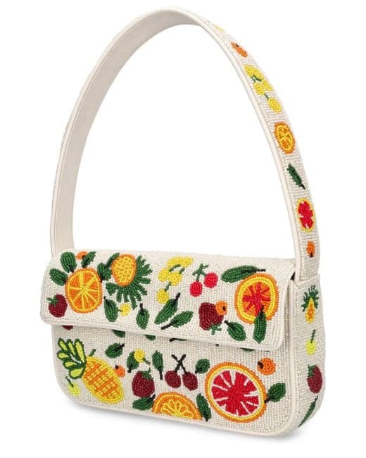 FRUITS DESIGN EMBELLISHED SHOULDER BAG