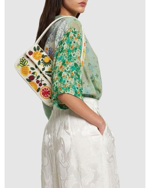 FRUITS DESIGN EMBELLISHED SHOULDER BAG