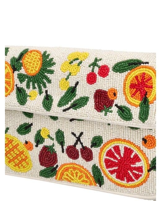 FRUITS DESIGN EMBELLISHED SHOULDER BAG